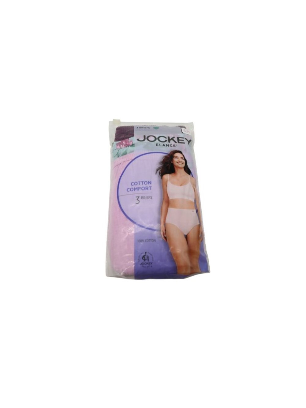 NIP Jockey Elance 3 Pack 100% Cotton Briefs Sz 6/M Pink Purple Full Coverage